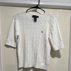Ralph Lauren Ivory Cable Knit Top